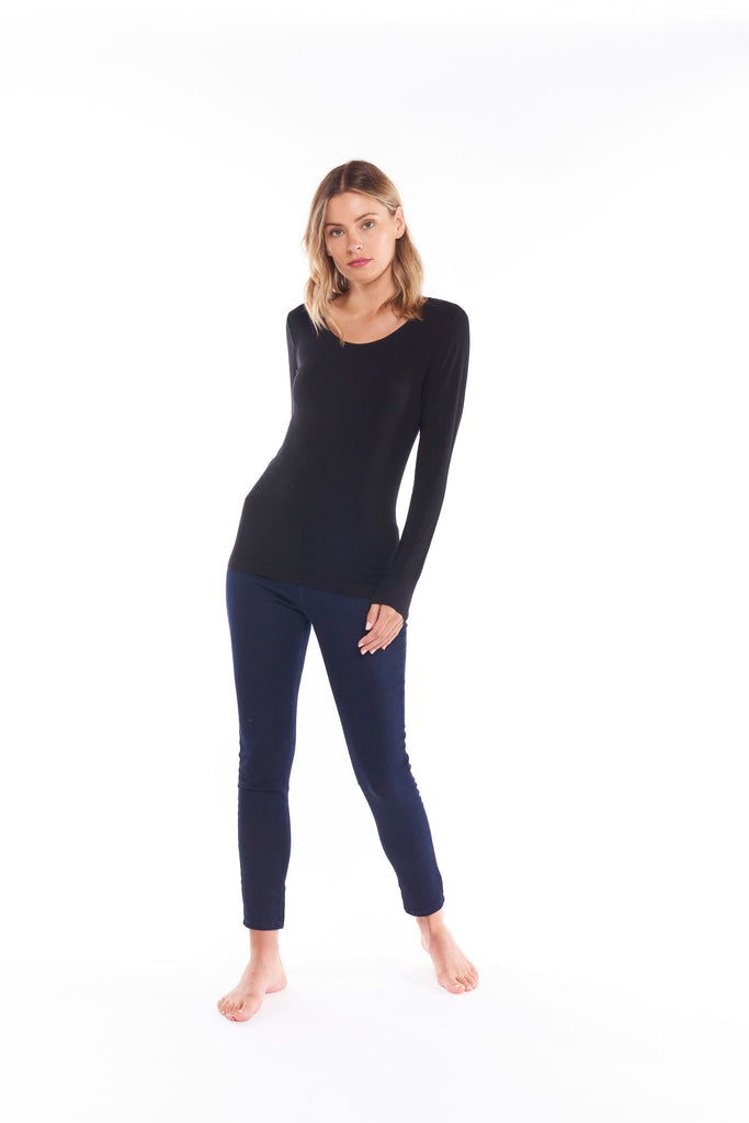 Kelli Long Sleeve Top Black Tops Betty Basics   