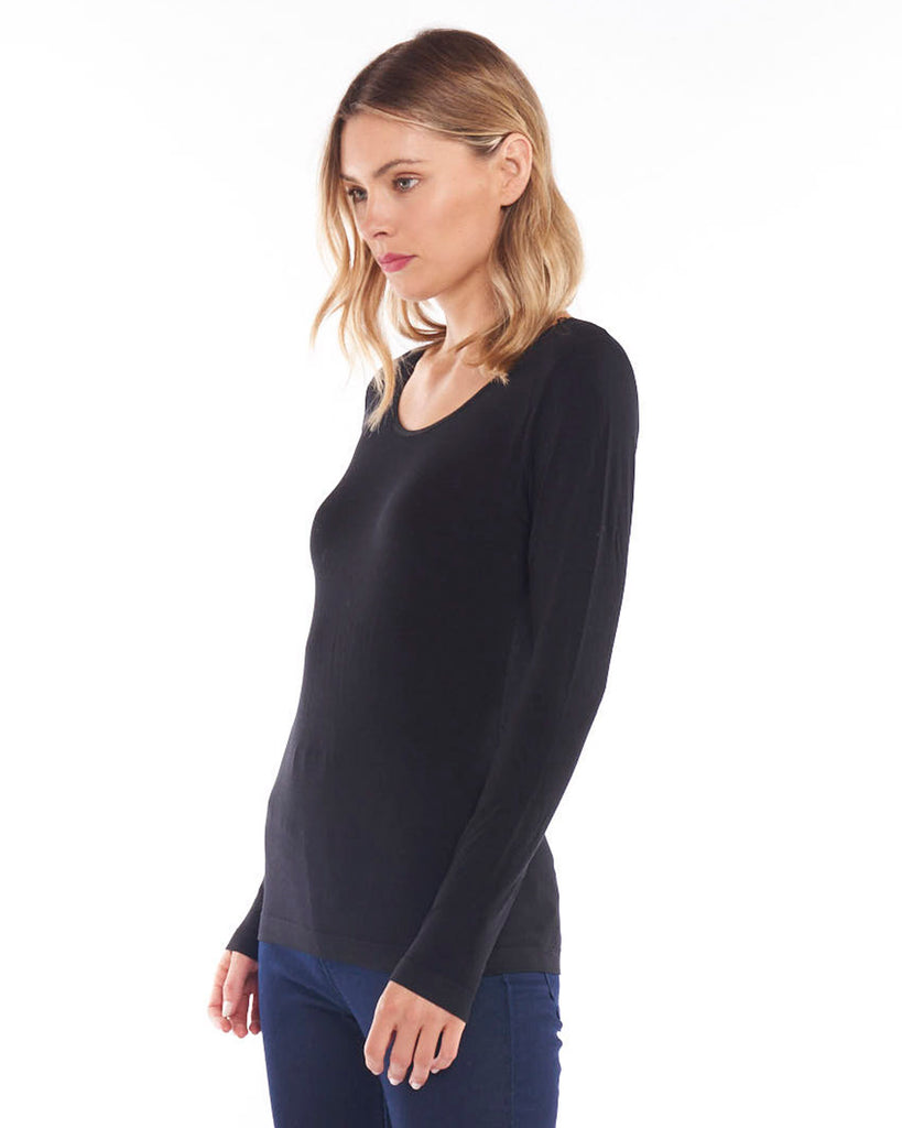 Kelli Long Sleeve Top Black Tops Betty Basics   