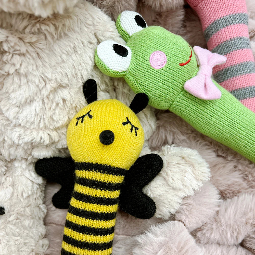 Knit rattle bumble bee Gifts and Accessories Annabel Trends   
