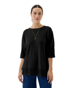Pointelle Hem Kintted Top Black Tops Mutig S(8)