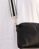 Kasey Stripe Crossbody Bag Black Bags and Purses Louenhide