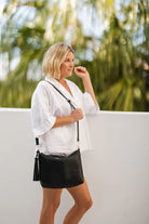 Kasey Stripe Crossbody Bag Black Bags and Purses Louenhide