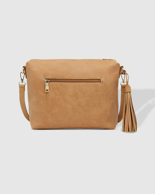 Kasey Stripe Crossbody Bag Camel Bags and Purses Louenhide
