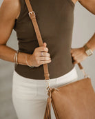 Kasey Stripe Crossbody Bag Camel Bags and Purses Louenhide