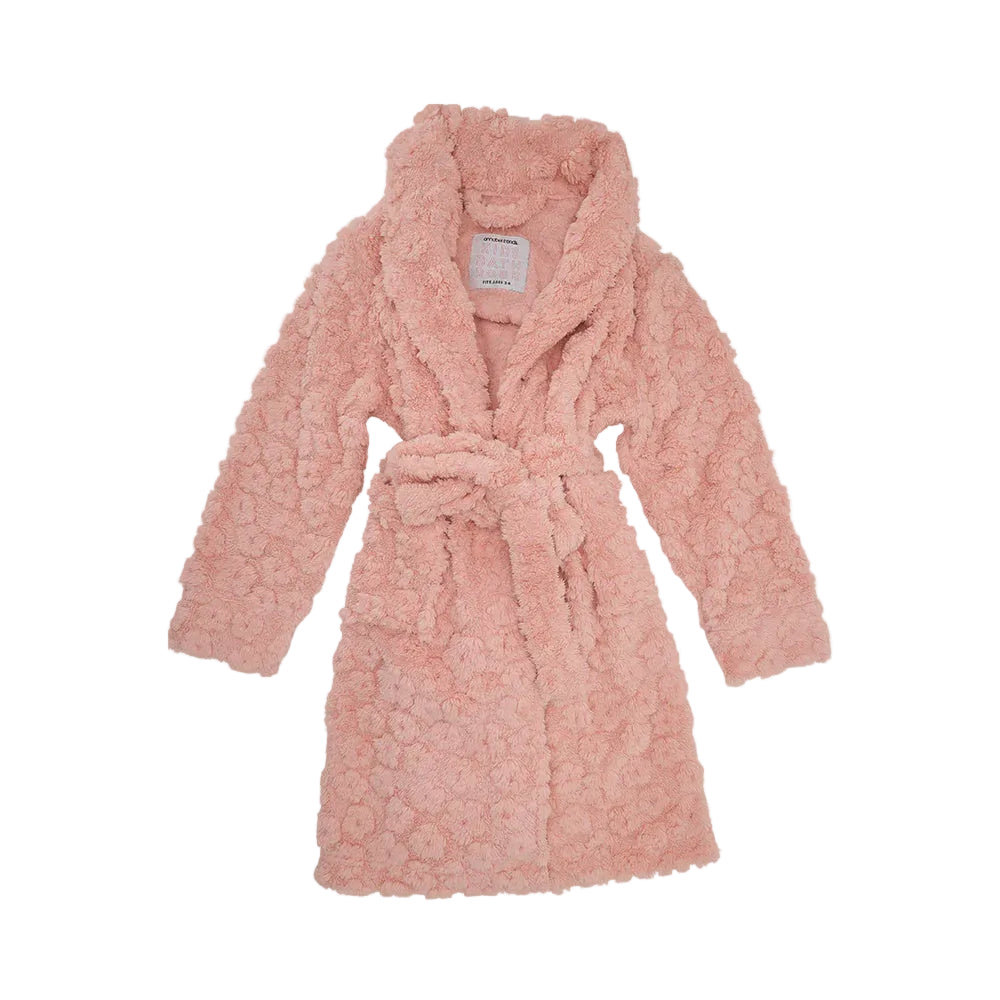 Kids Bath Robe Embossed Flower Pink Gifts and Accessories Annabel Trends