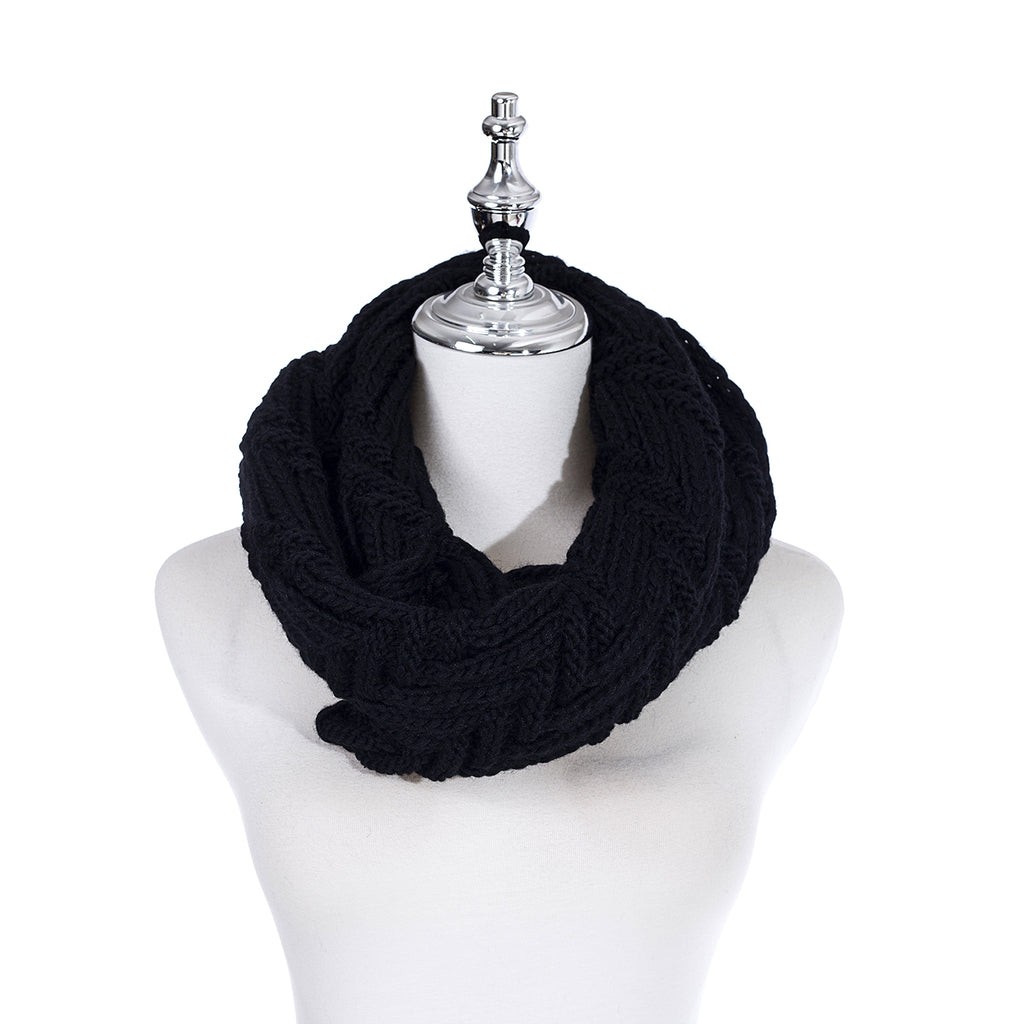 Knit Snood Black Scarves and Sarongs Ivys   