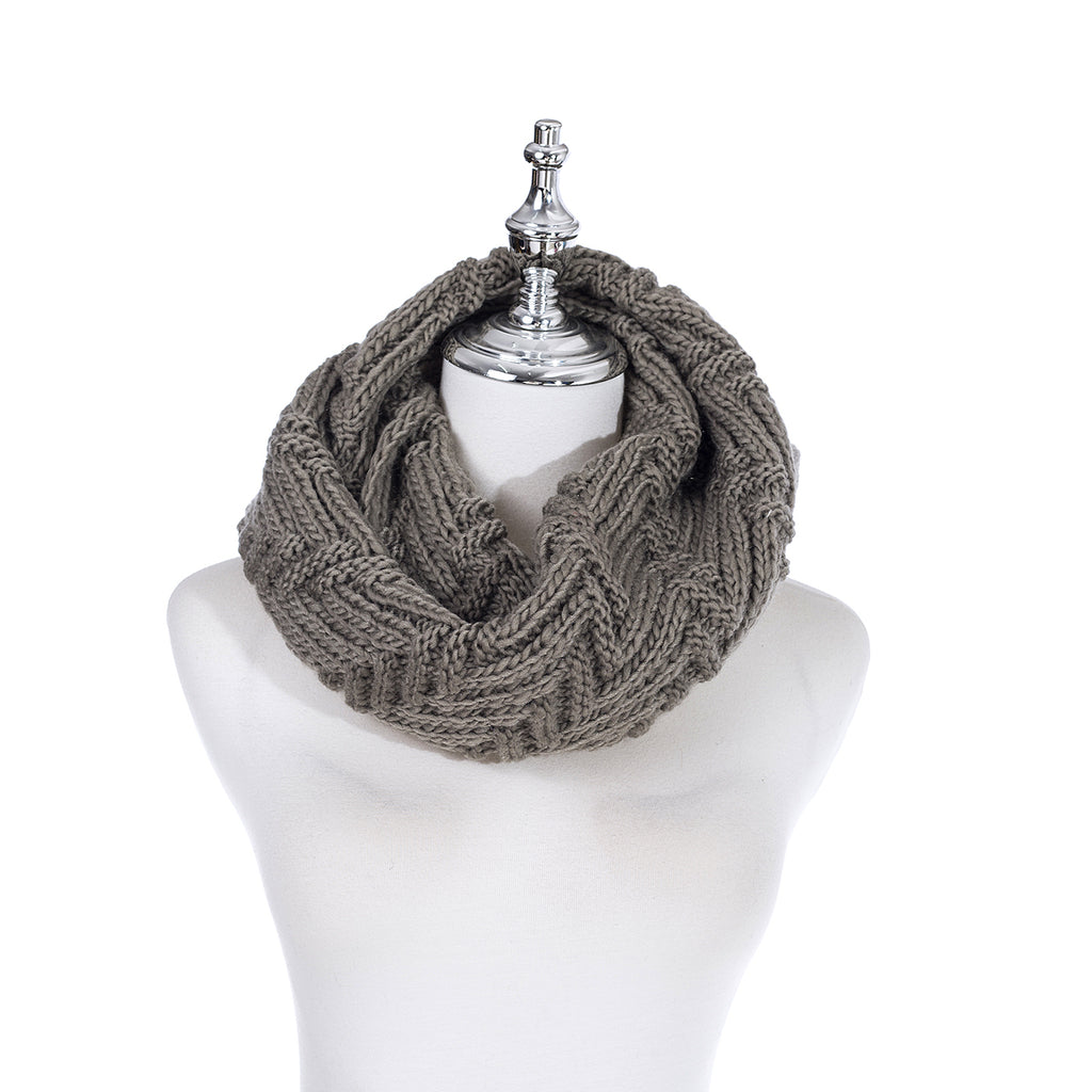 Knit Snood Khaki Scarves and Sarongs Ivys   