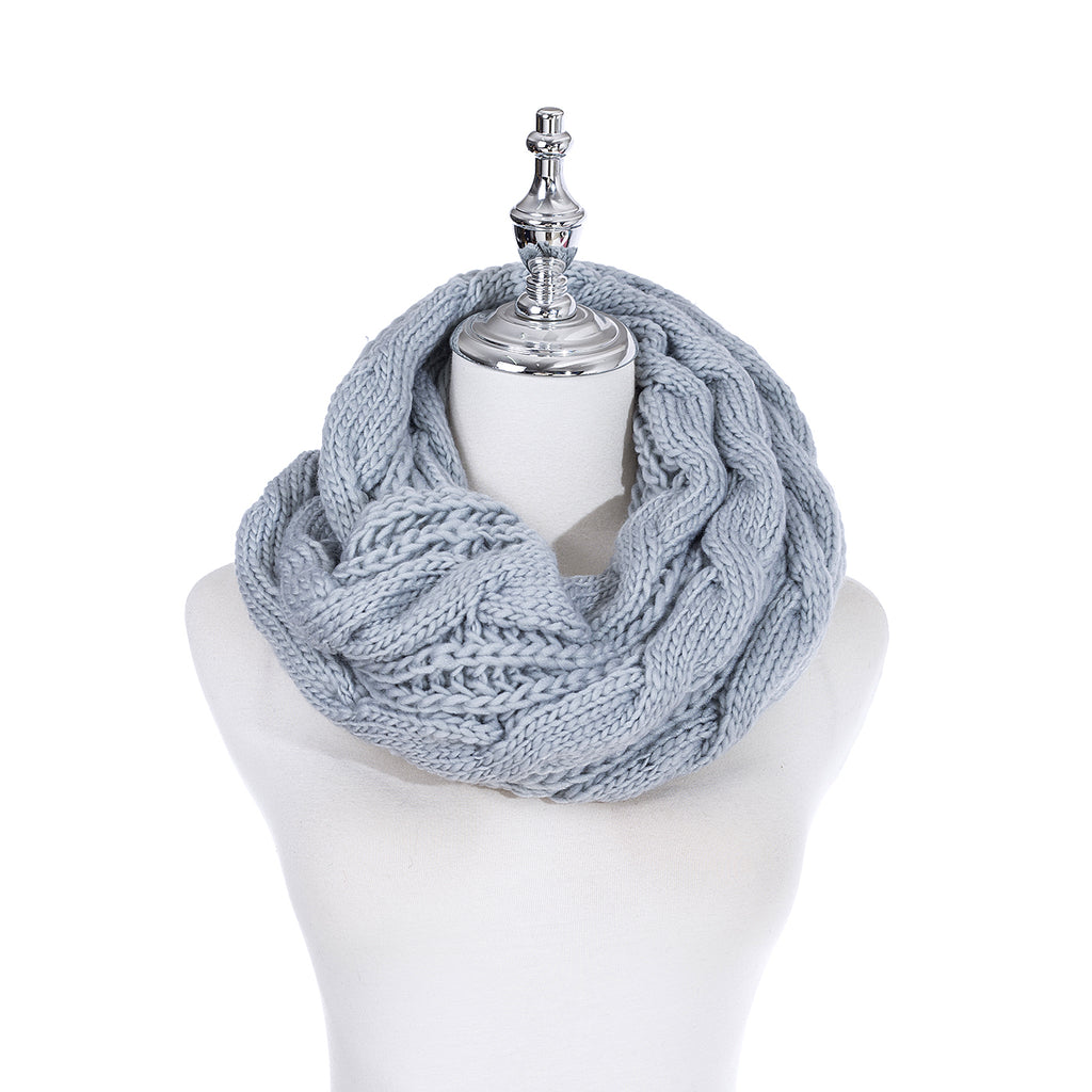 Knit Snood Light Grey Scarves and Sarongs Ivys   