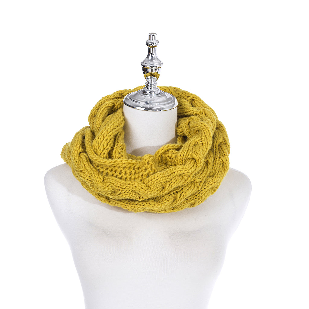 Knit Snood Mustard Scarves and Sarongs Ivys   