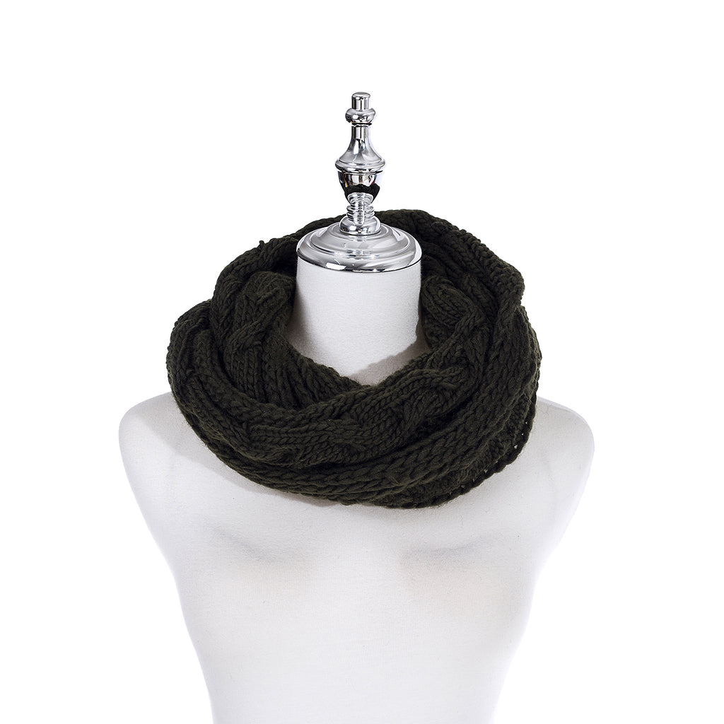 Knit Snood Olive Green Scarves and Sarongs Ivys   