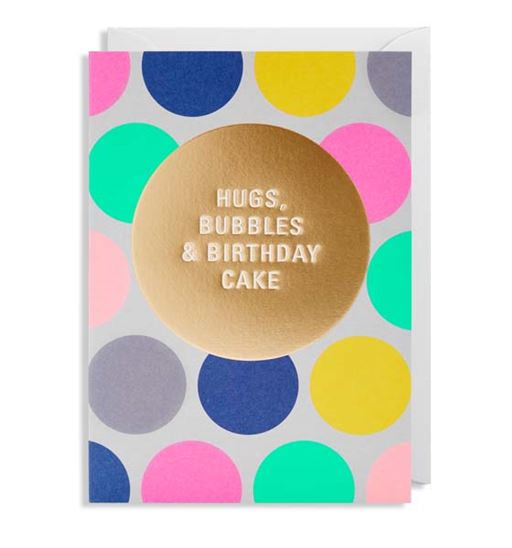 Greeting Card - Hugs Bubbles and Birthday Cake - Global Free Style