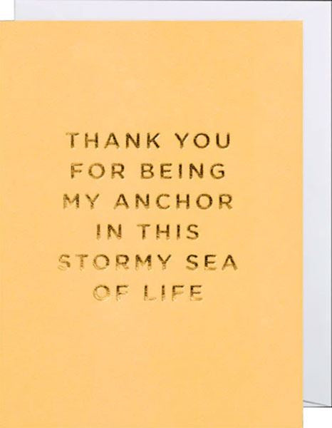 Thank You for Being My Anchor in This Stormy Sea of Life Mini Card Cards and Wrap Waterlyn   