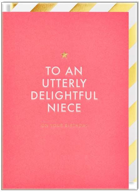 To An Utterly Delightful Niece Cards and Wrap Waterlyn   