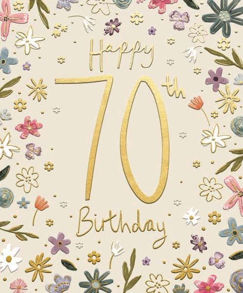 70th Birthday Celebration Florals Cards and Wrap Waterlyn