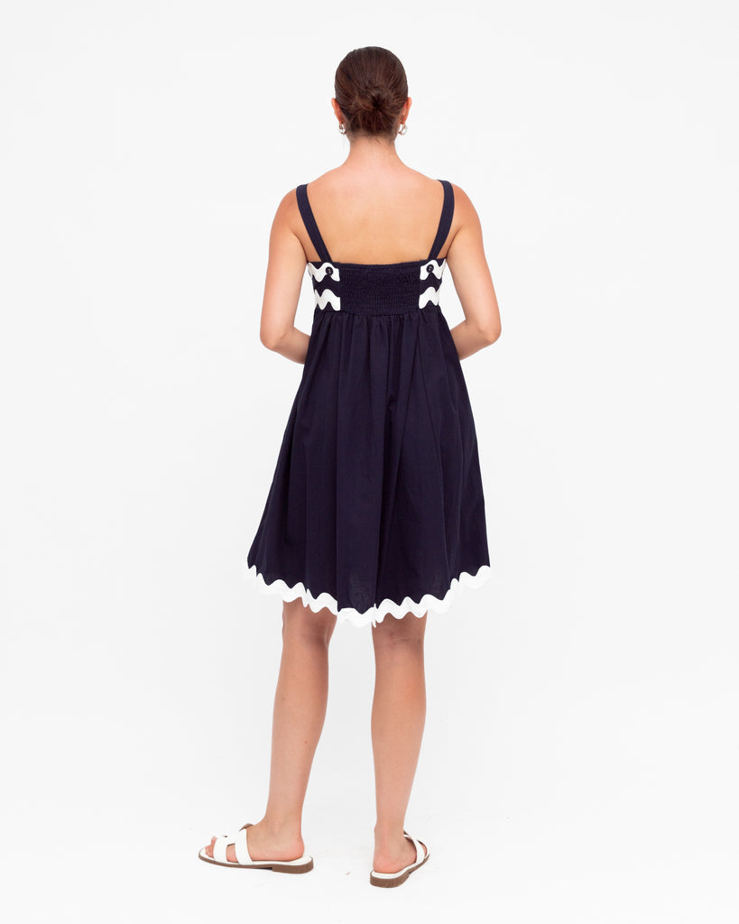 Navy And White Cotton Dress Dresses Label of Love