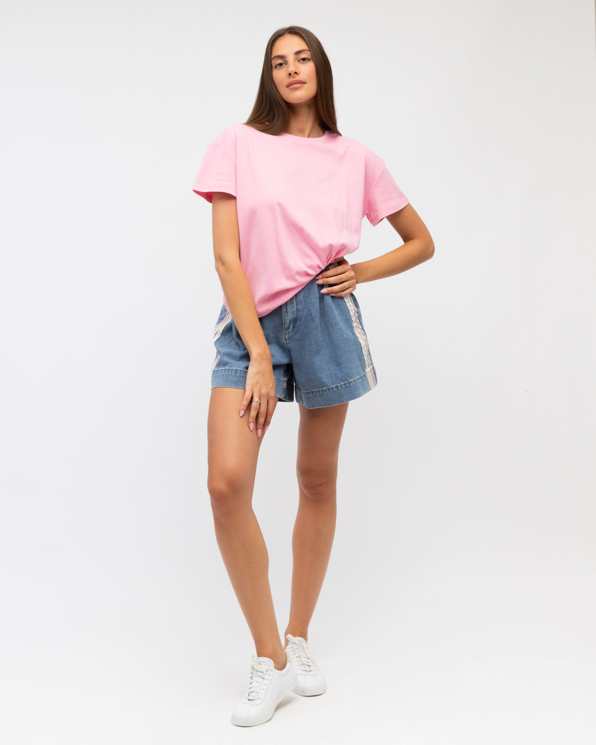 Pink Easy Tuck Tee Tops Label of Love