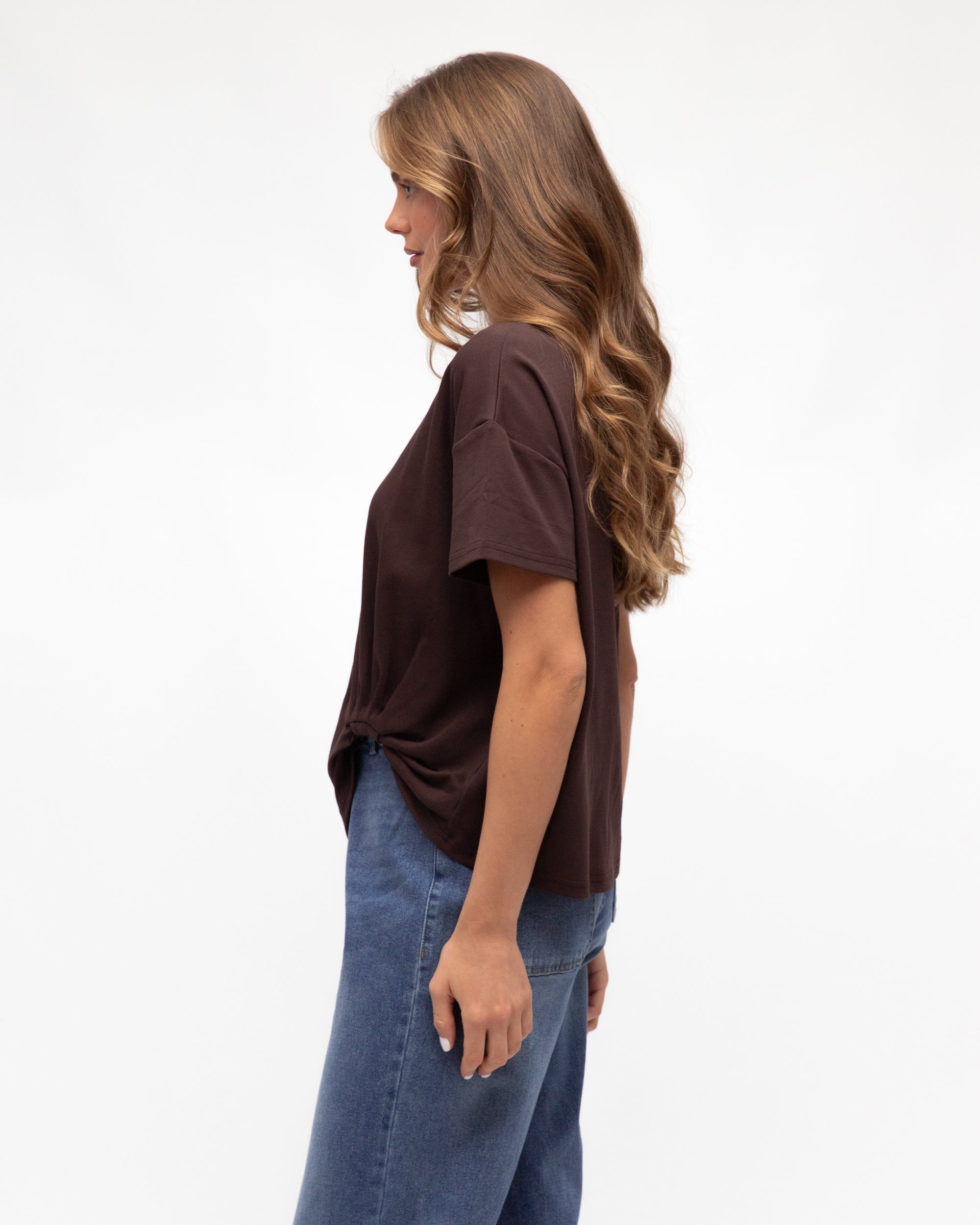 Chocolate Easy Tuck Tee Tops Label of Love
