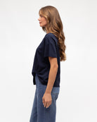 Navy Easy Tuck Tee Tops Label of Love