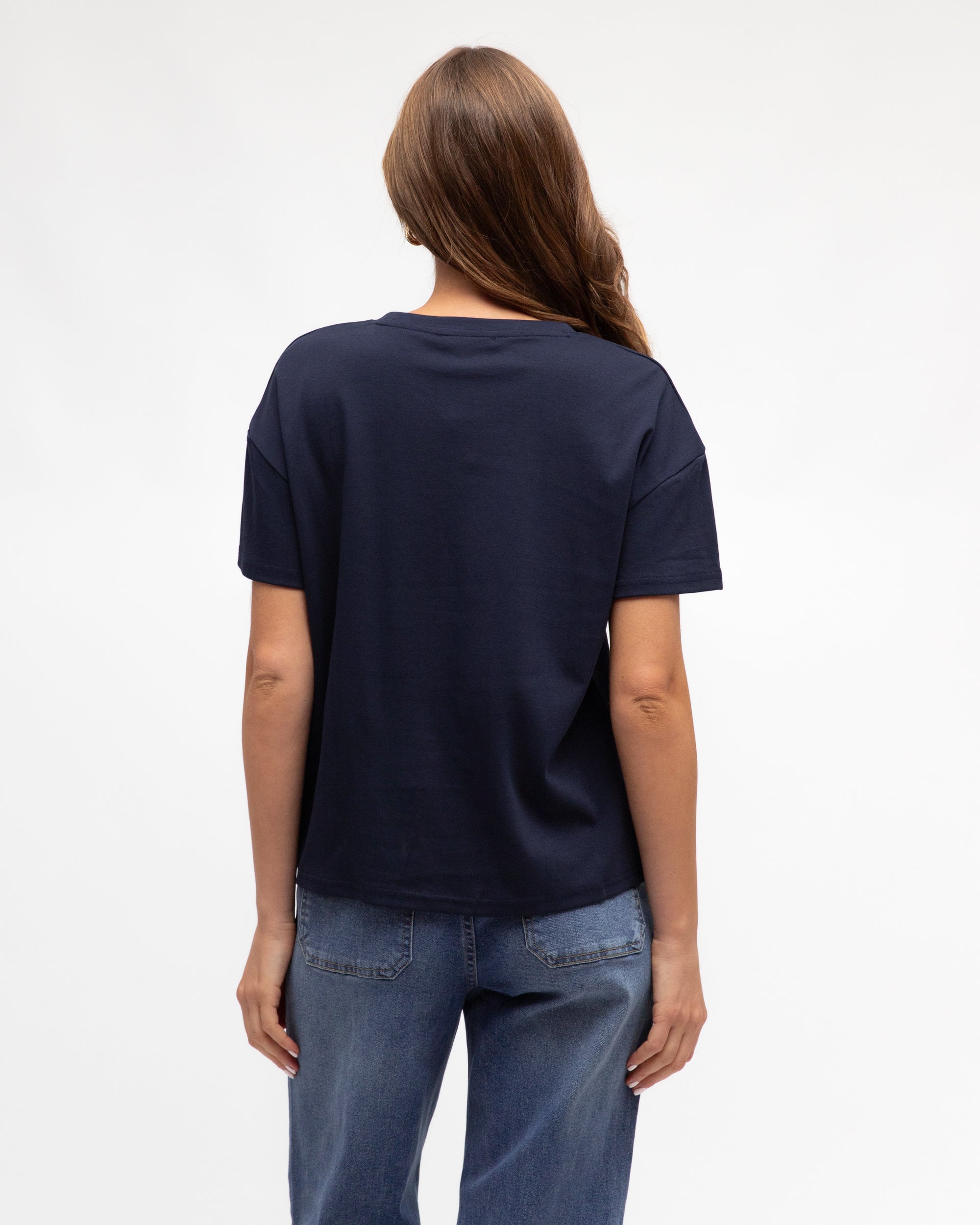 Navy Easy Tuck Tee Tops Label of Love
