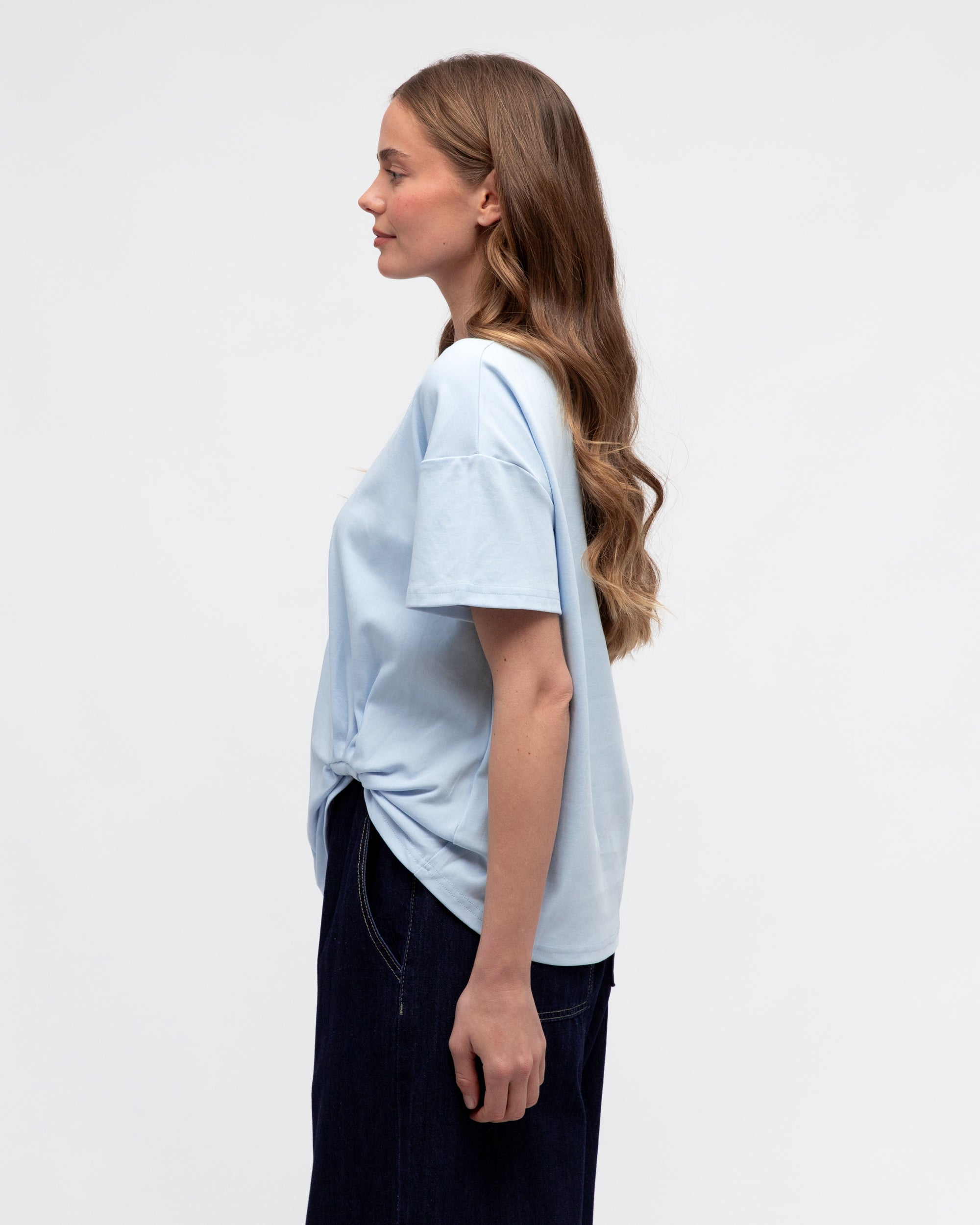 Sky Easy Tuck Tee Tops Label of Love