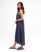 Stitched Up Maxi Dress Washed Indigo Dresses Label of Love