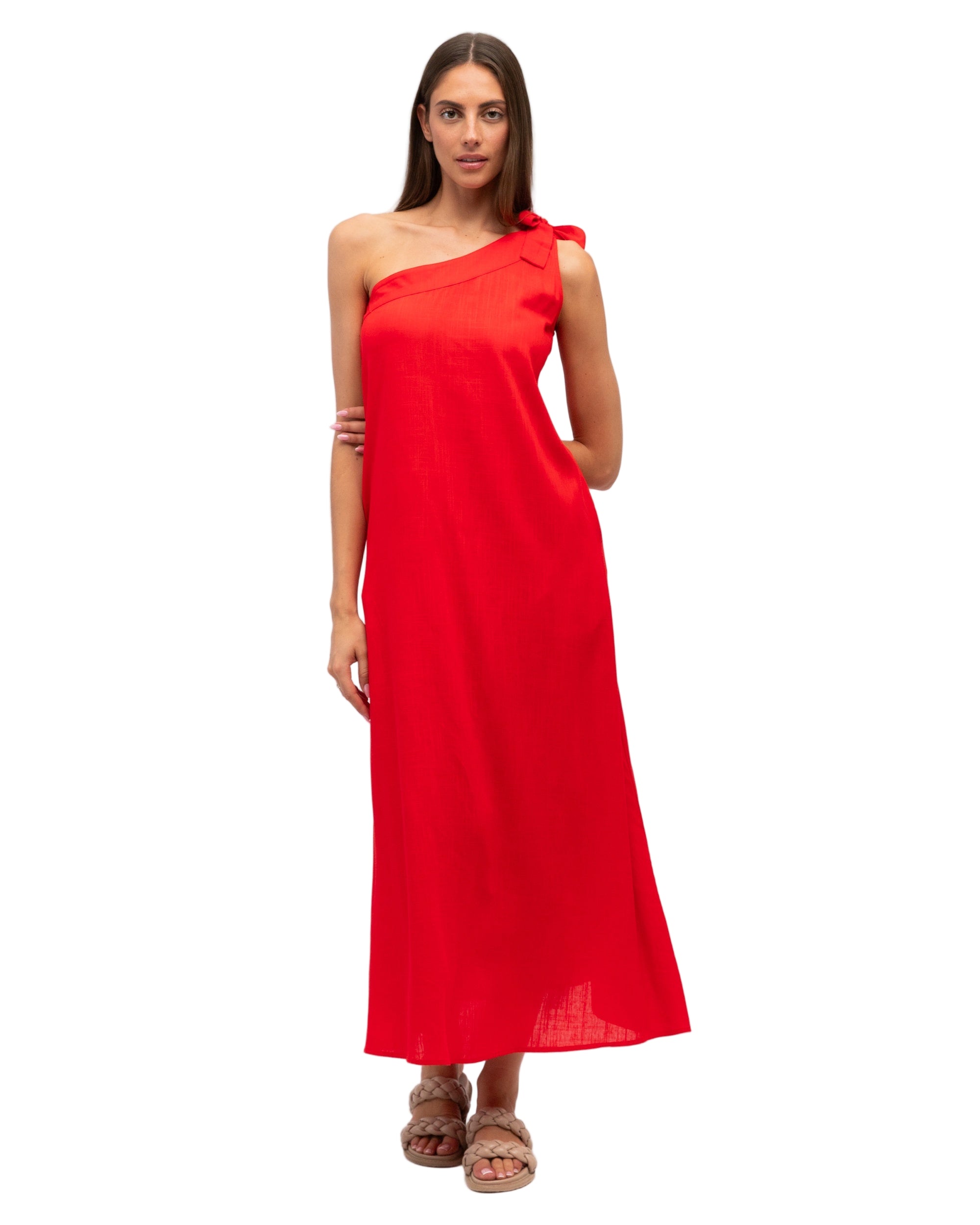 Tia Shoulder Dress Red Dresses Label of Love XS(6-8)
