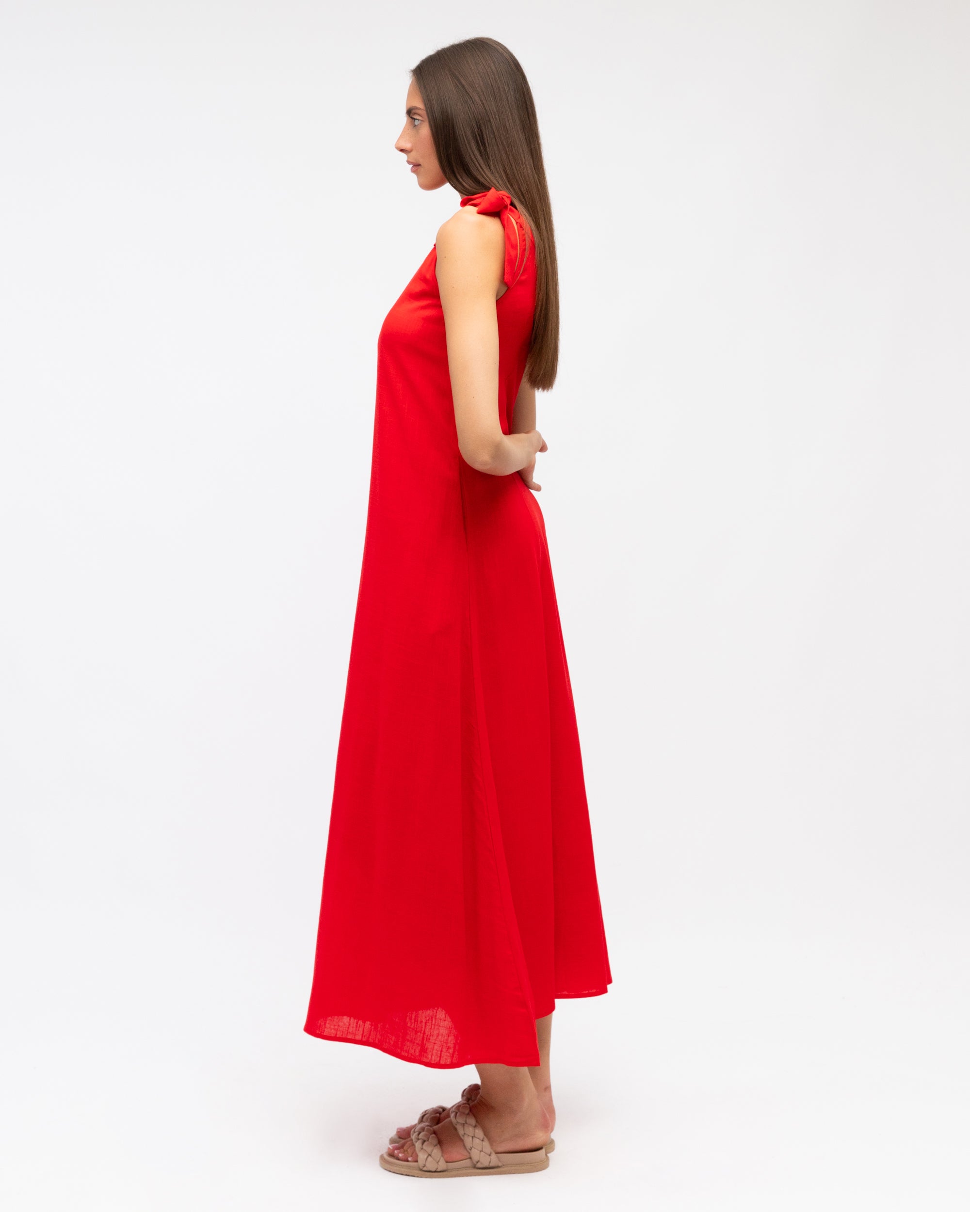 Tia Shoulder Dress Red Dresses Label of Love