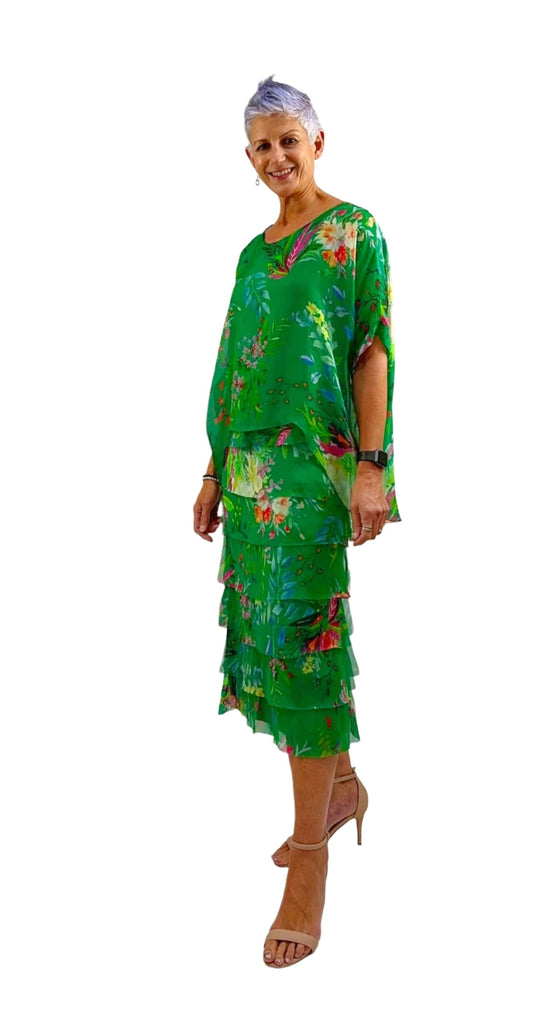 Bethany Silk Dress Green Pint Dresses La Strada S  