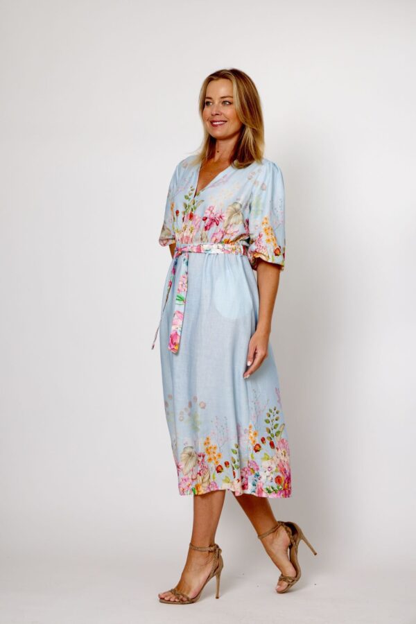 Celeste Linen Dress Blue Dresses La Strada   