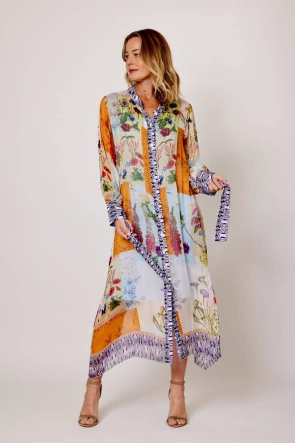 Silk Shirt Dress Patchwork Dresses La Strada   