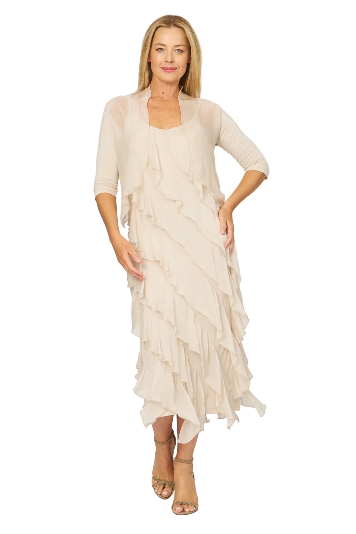Viscose Cardy Beige Tops La Strada S(8-10)