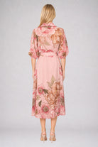 Puff Sleeve Shirt Dress With Slip Pink Floral - Global Free Style