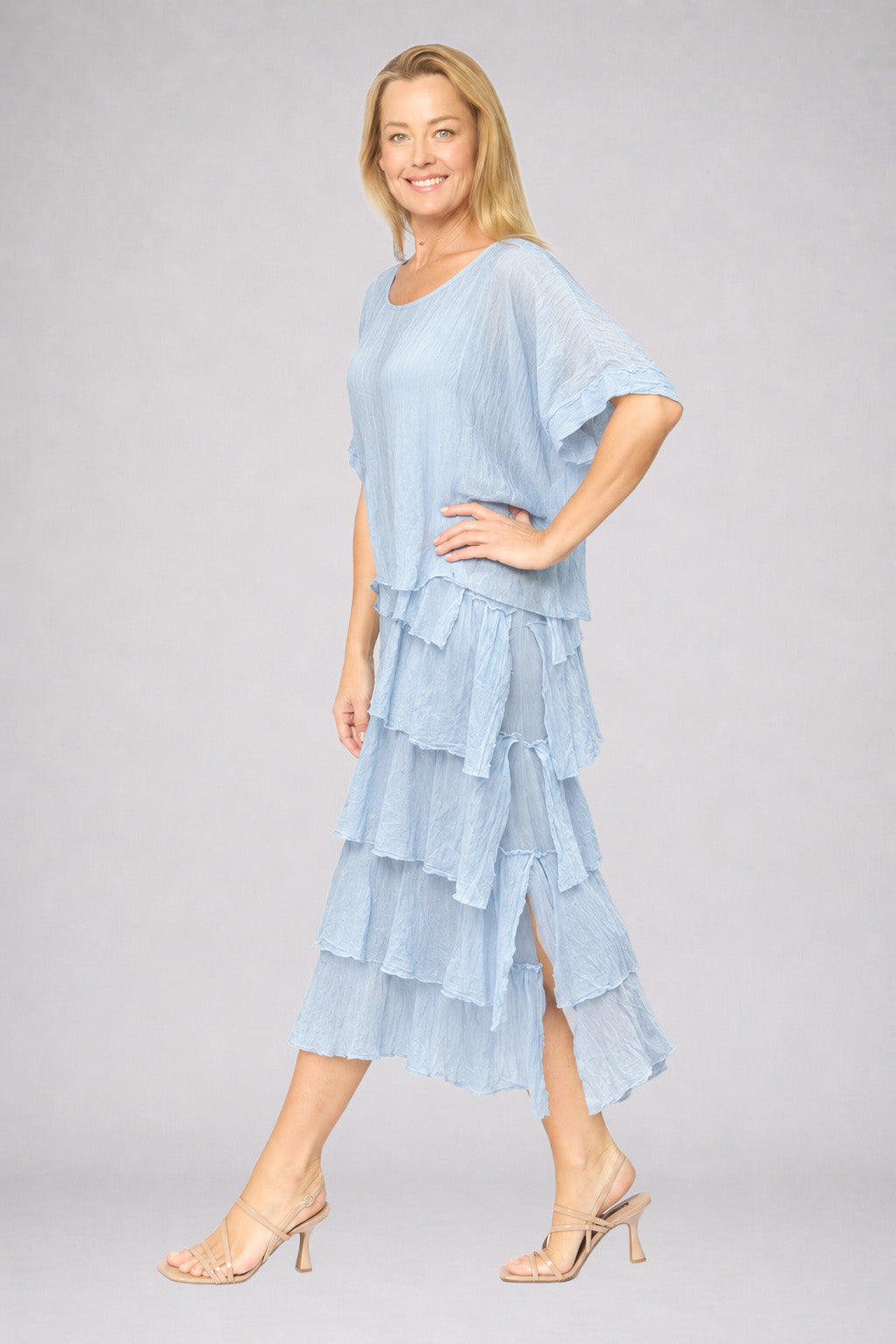 Multi Layers Dress Sky Blue Dresses La Strada