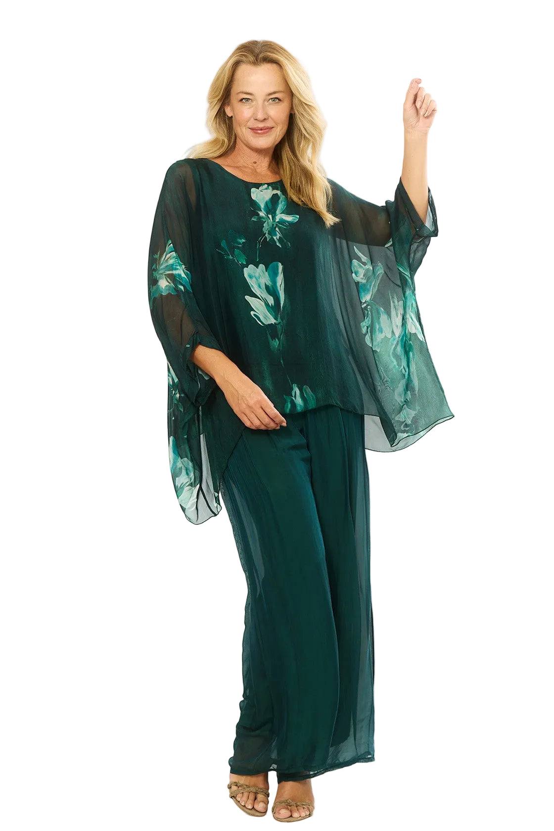 Kaftan Top Dark Green Tops La Strada S(8-10)