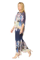 Kaftan Top Navy Castle Print Tops La Strada S(8-10)