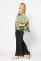 Kaftan Top Khaki Print Tops La Strada