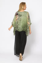 Kaftan Top Khaki Print Tops La Strada