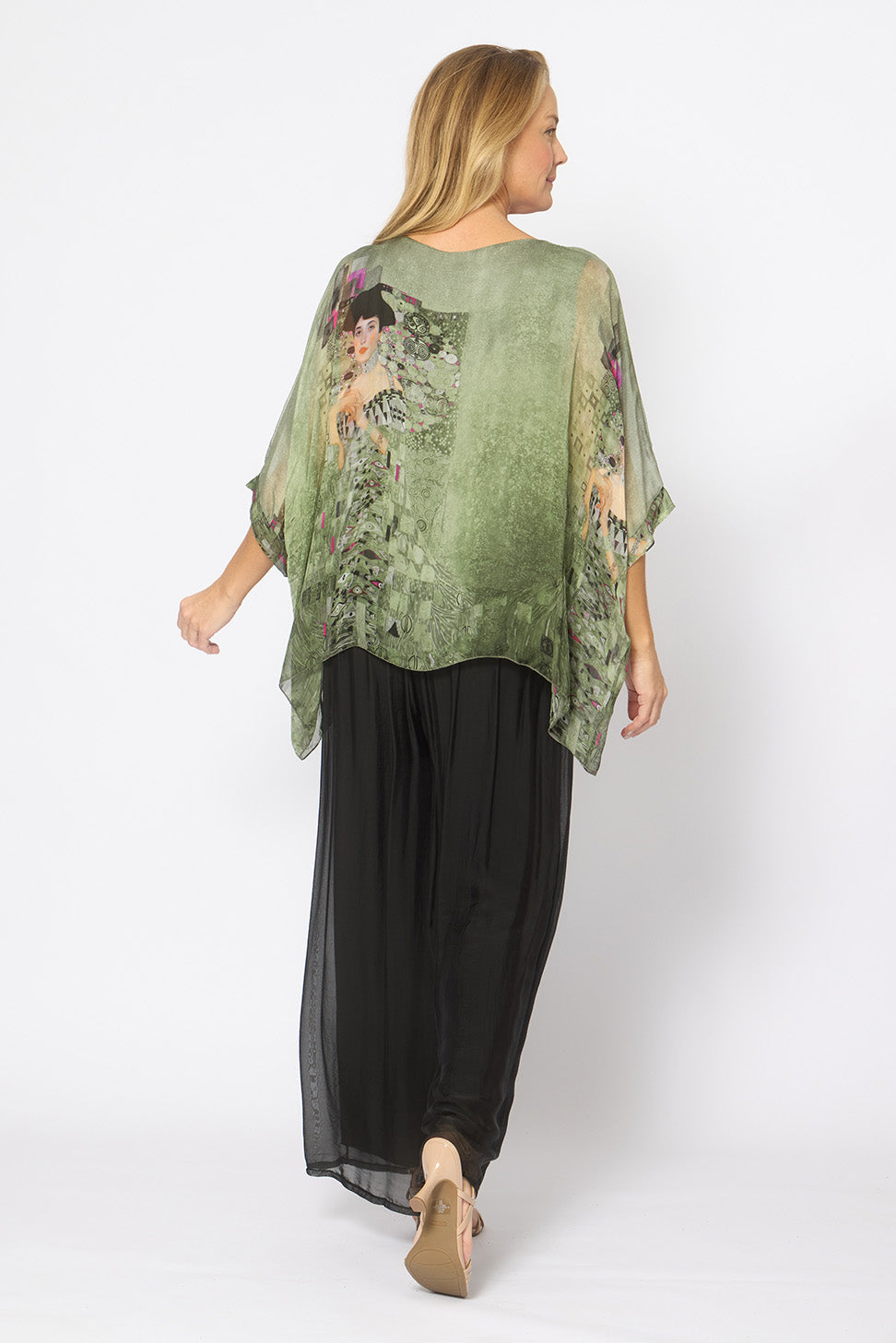 Kaftan Top Khaki Print Tops La Strada