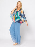 Viscose Pants Blue Jeans Bottoms La Strada