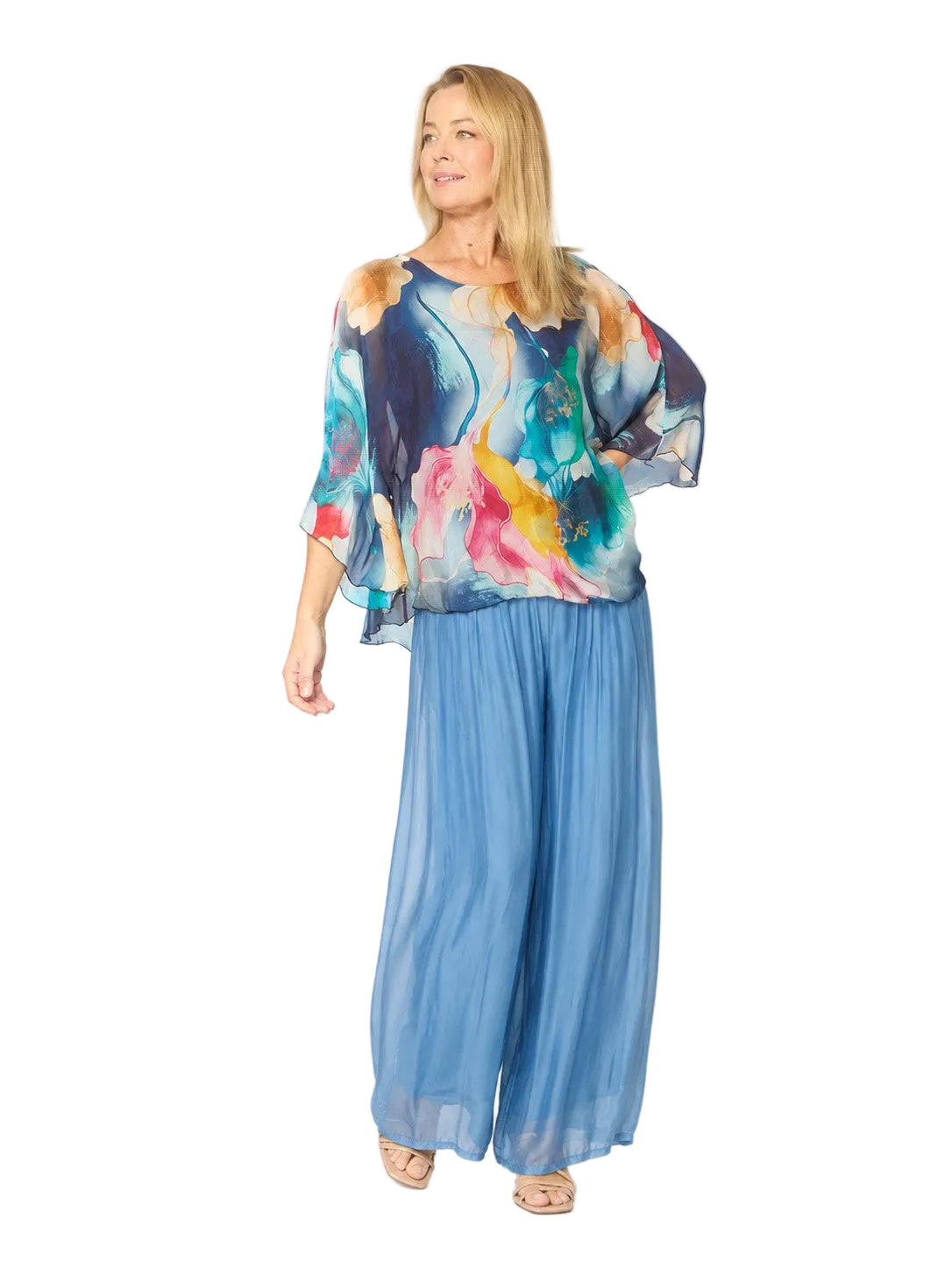 Viscose Pants Blue Jeans Bottoms La Strada S(8-10)