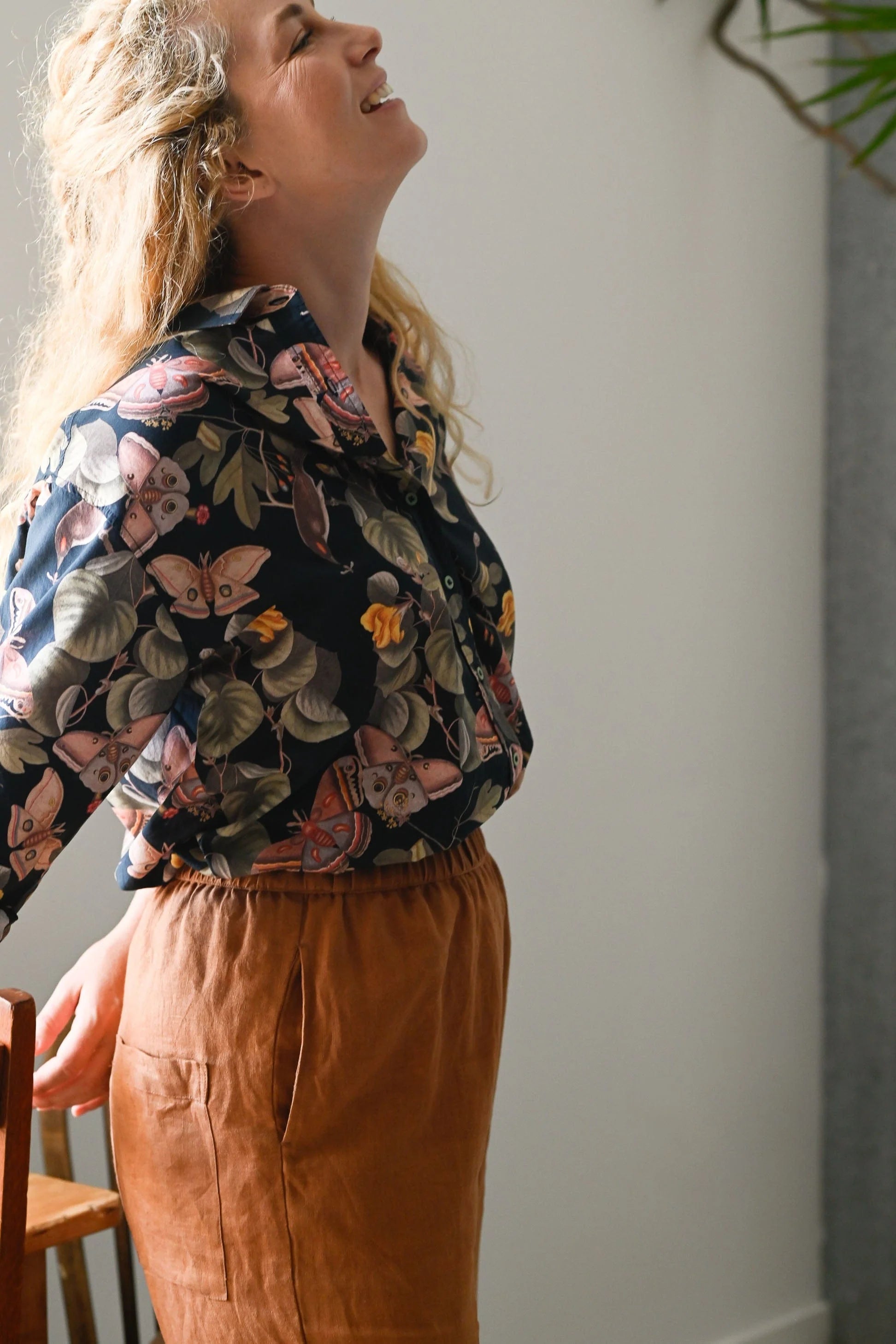 Tessa Pant Tan Linen Bottoms Lazybones