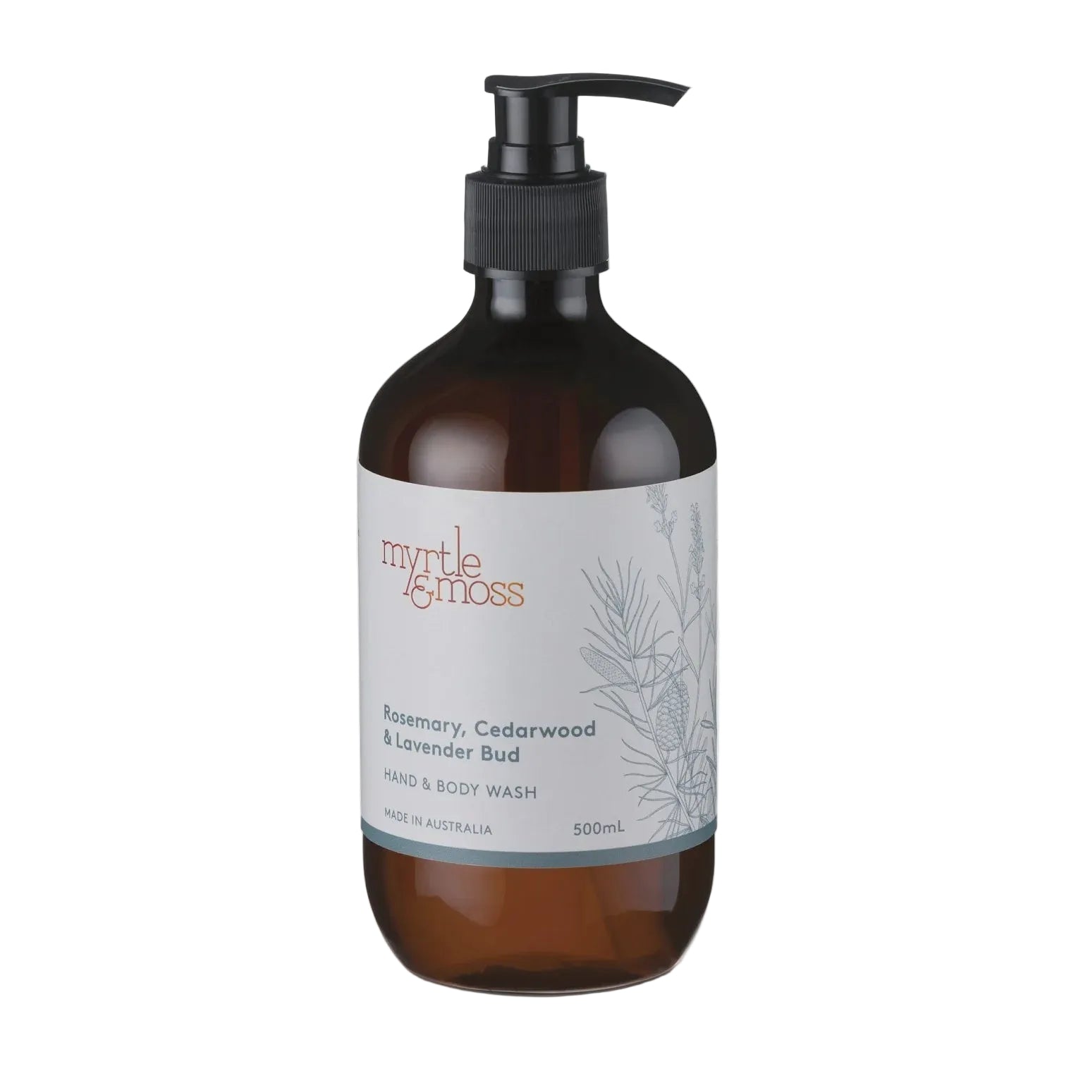 Hand and Body Wash 500ml Rosemary, Cedarwood & Lavender Bud Body Myrtle & Moss