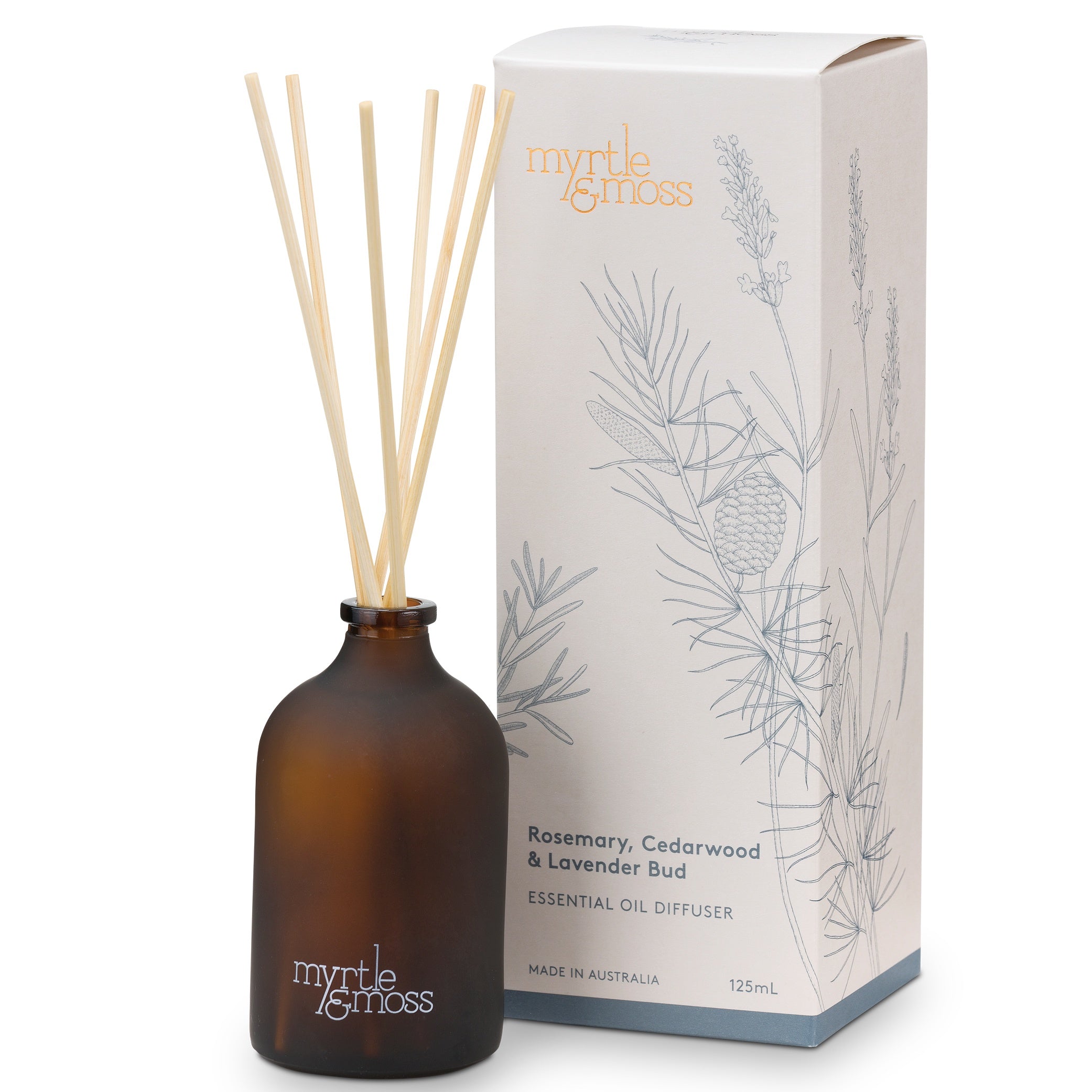 Essential Oil Diffuser Lavender Bud Rosemary & Cedarwood. Body Myrtle & Moss