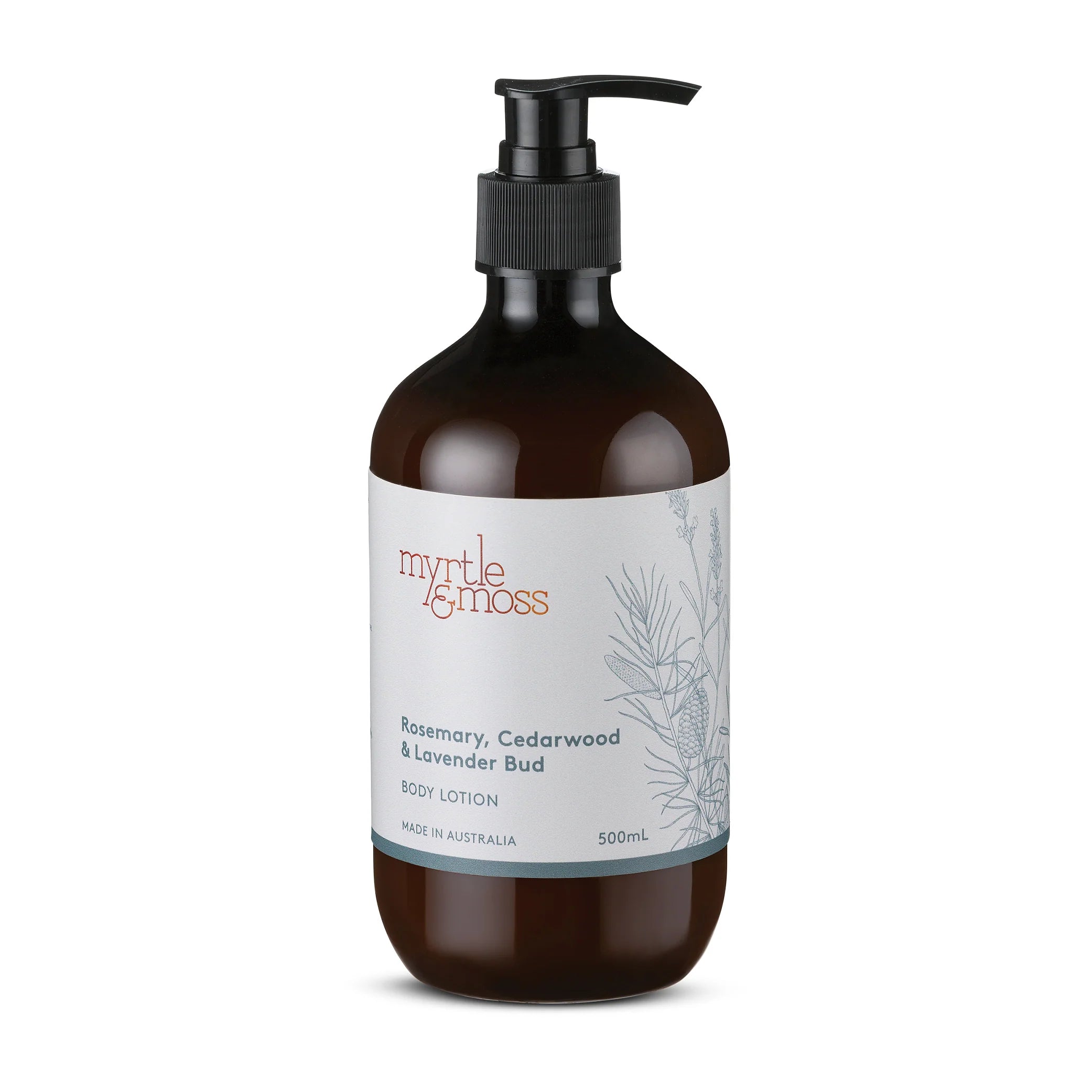 Body Lotion 500mL Rosemary, Cedarwood & Lavender Bud Body Myrtle & Moss