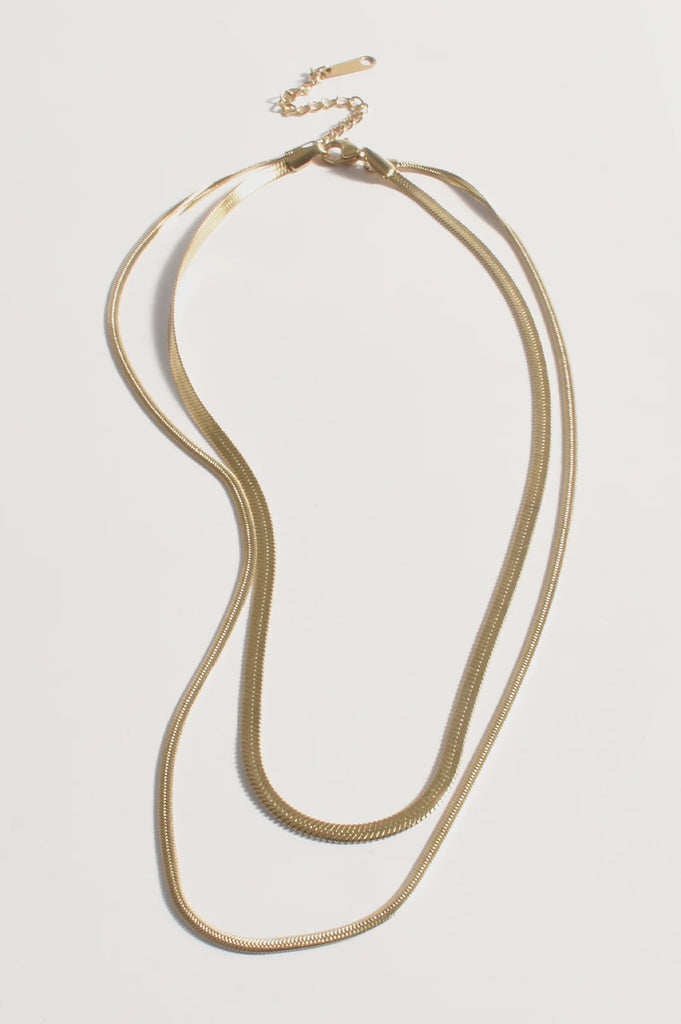 Layered Metal Snake Necklace Gold Necklaces Adorne