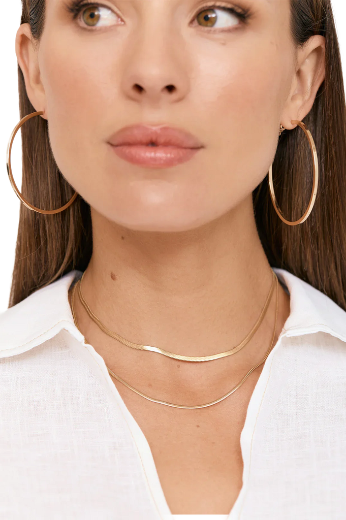 Layered Metal Snake Necklace Gold Necklaces Adorne