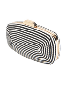 Leela Rope Detail Structured Clutch Black/White - Global Free Style