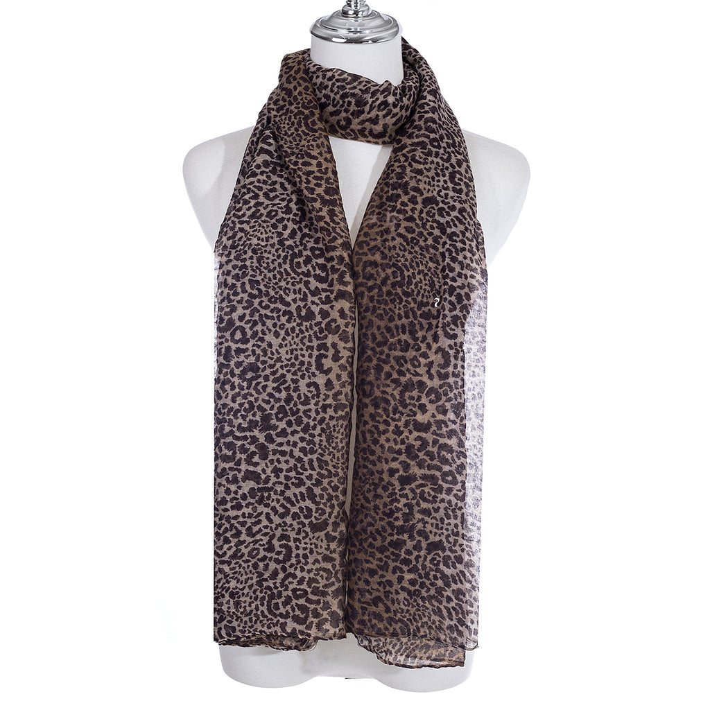 Leopard Scarf Brown Scarves and Sarongs Ivys   