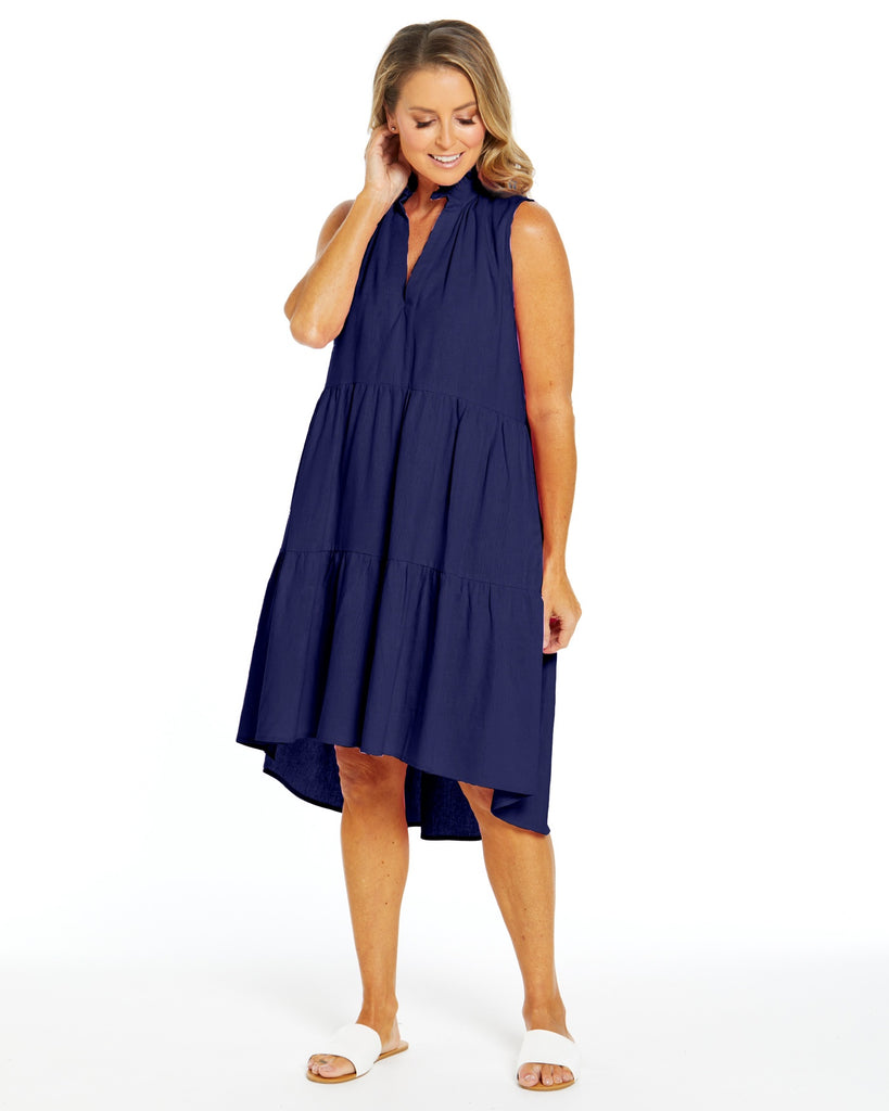 Libby Dress Navy Dresses Betty Basics 6  