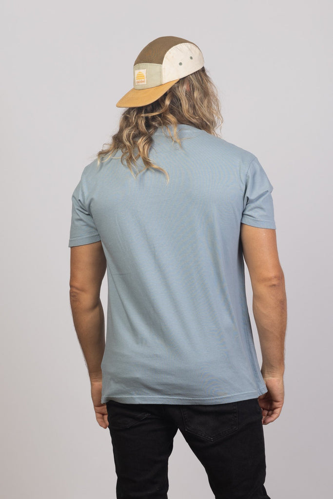 Powder Blue Organic Cotton T Shirt Mens Tops Skumi   